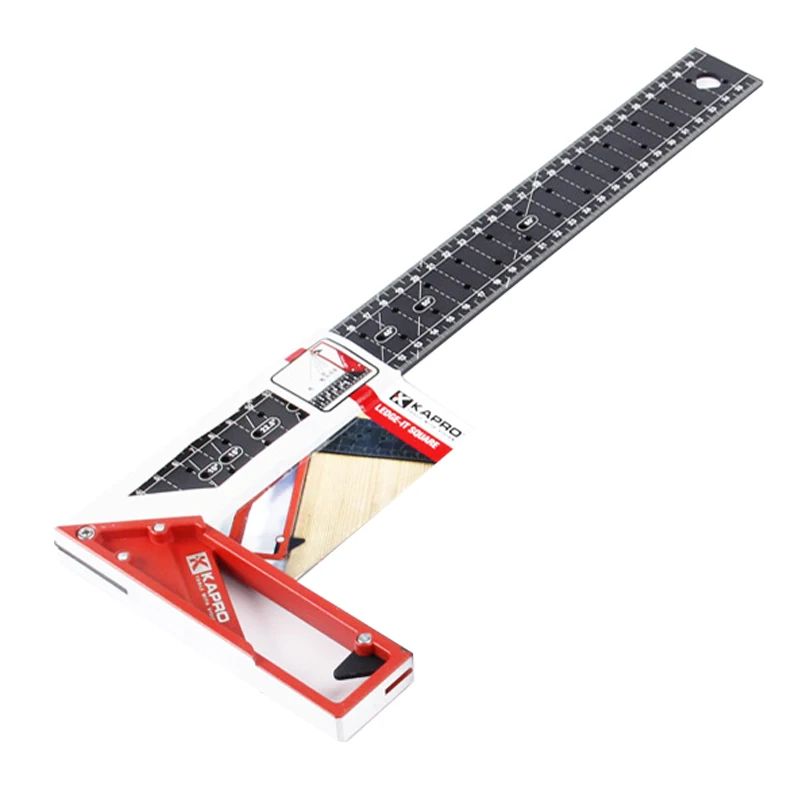Kapro 354 45/90 Degree Triangle Square Ruler Woodmarking ruler Right angle ruler with hole 25/30/40cm aluminum alloy