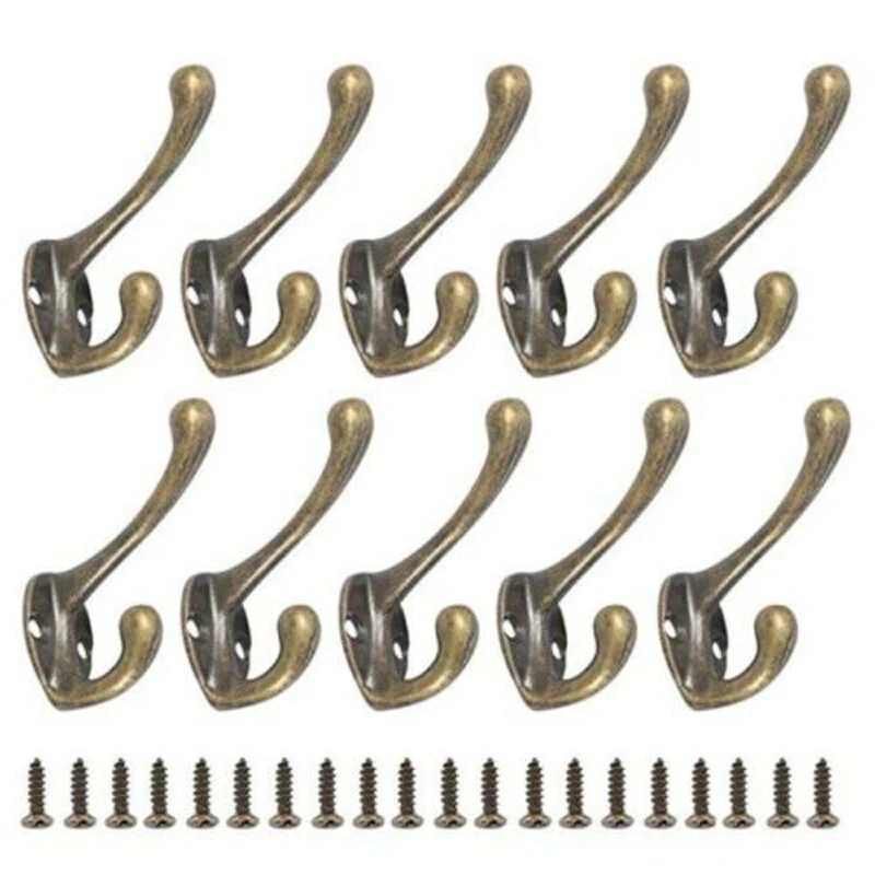 20pcs Towels Iron Hook Coats Wall Mounted Iron  10Pcs Mini Alloy Holder