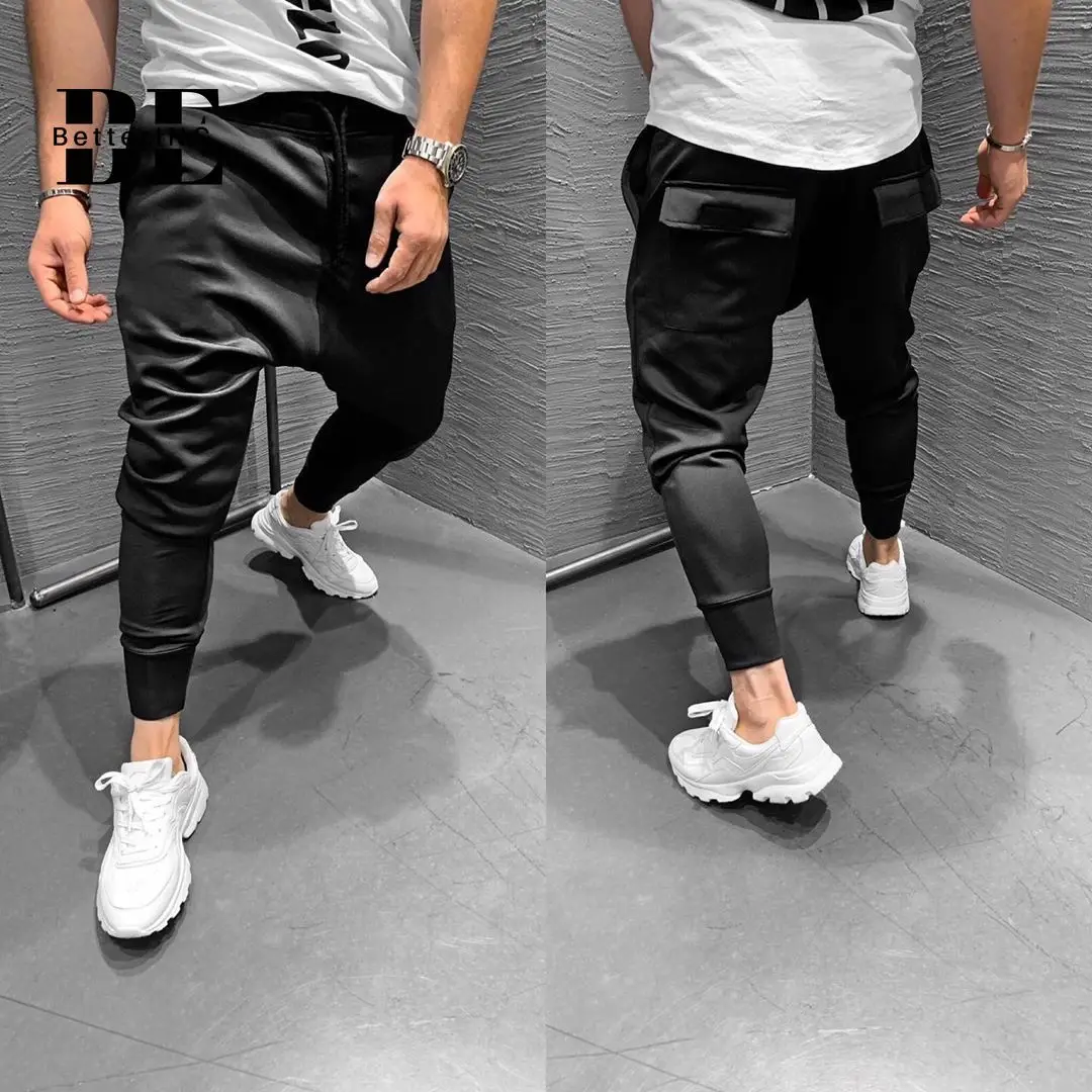 Fall/Winter 2021 Men's Breathable Jogging Trousers Physical Fitness Recreational Stretch Running Trousers Pure Color Trousers