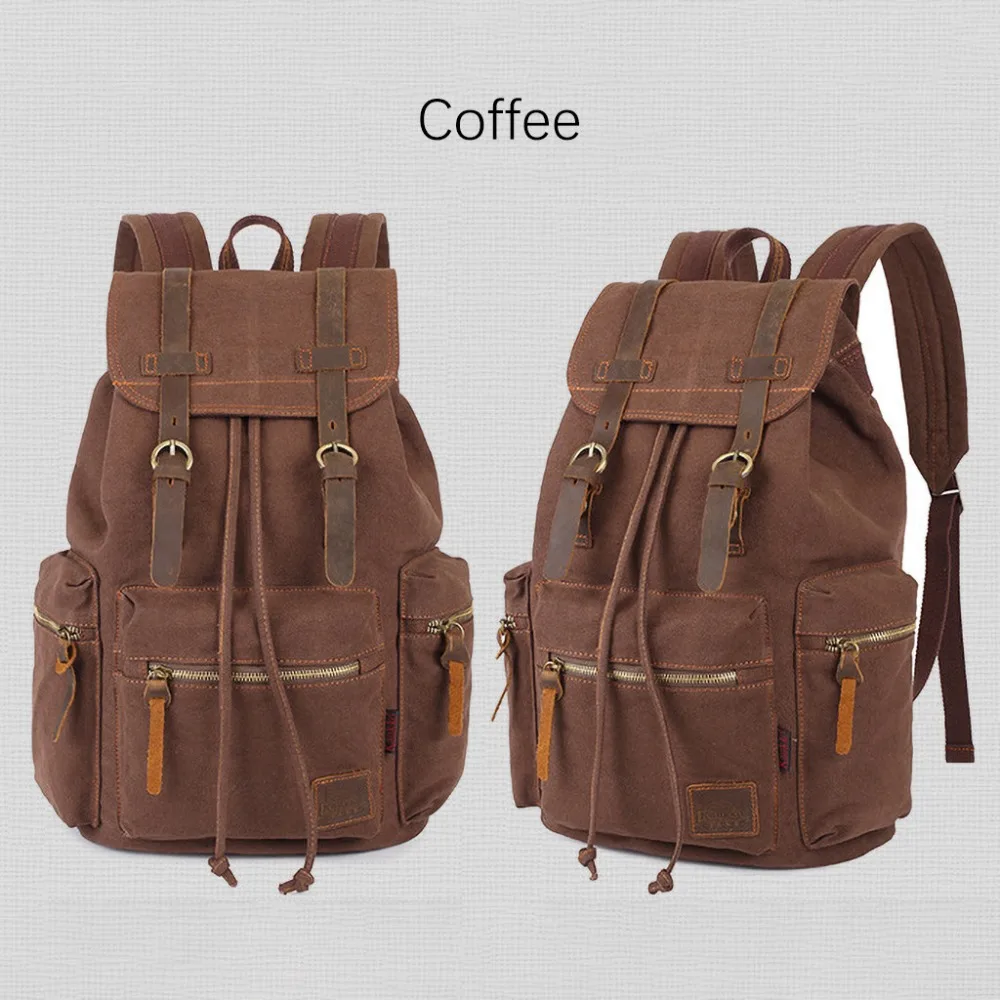 Vintage Canvas-Rucksäcke für Männer und Frauen, Reisetaschen für Studenten, Freizeitrucksäcke zum Wandern, Reisen, Camping, Rucksack Mochila Masculina – Detail 8
