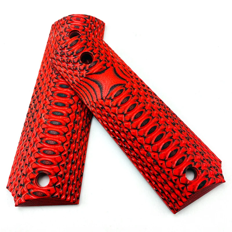 1Pair G10 Material Tactics 1911 Models Grips Handle Patch Custom DIY Making Pistol Scales Shank Accessories Parts Anti-Slip Slab