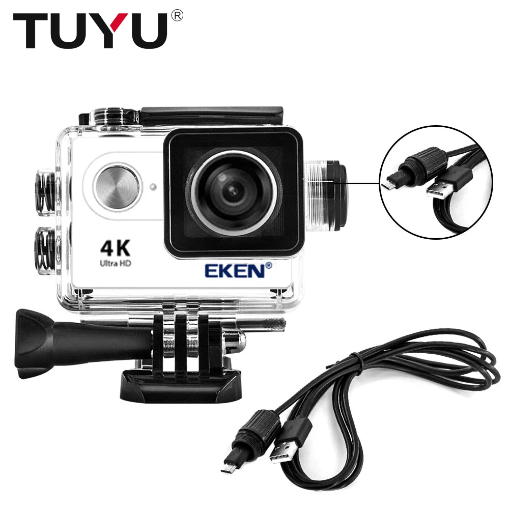 EKEN H9 H9r SJ4000 H5s H9rplus Motocyklowa wodoodporna obudowa ładowarki z kablem USB do GoPro 4 F68 C30 Akcesoria