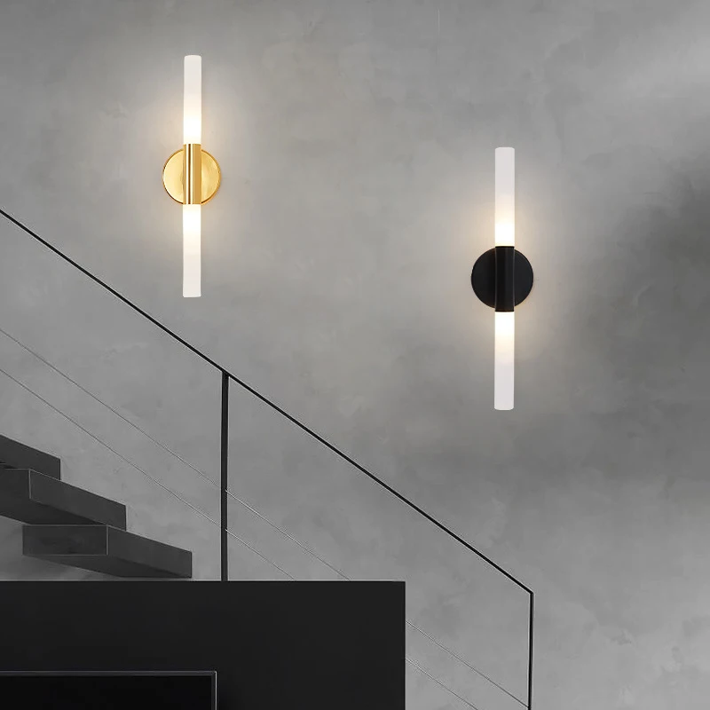 Indoor Decoration LED Wall Light Simple Style Metal And Acrylic Tube Bathroom Bedroom Dressing Table Lamp Vanity Mirror Lights