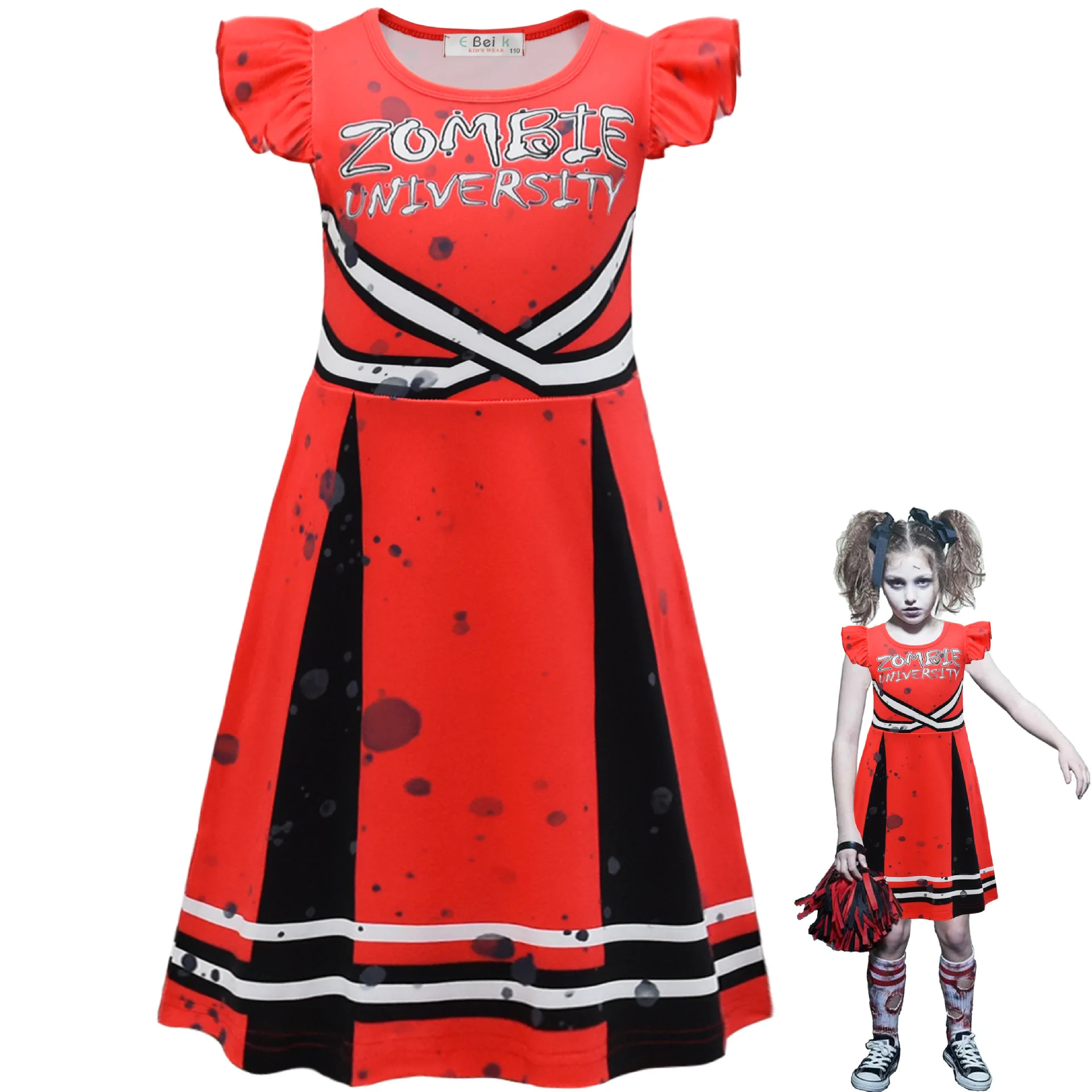 Nieuwe Grils Jurk Zombies 2 Cosplay Kids Baby Carnaval Party Kleding Kinderen Ruche Prinses Jurk Verjaardag Kerst Kostuums