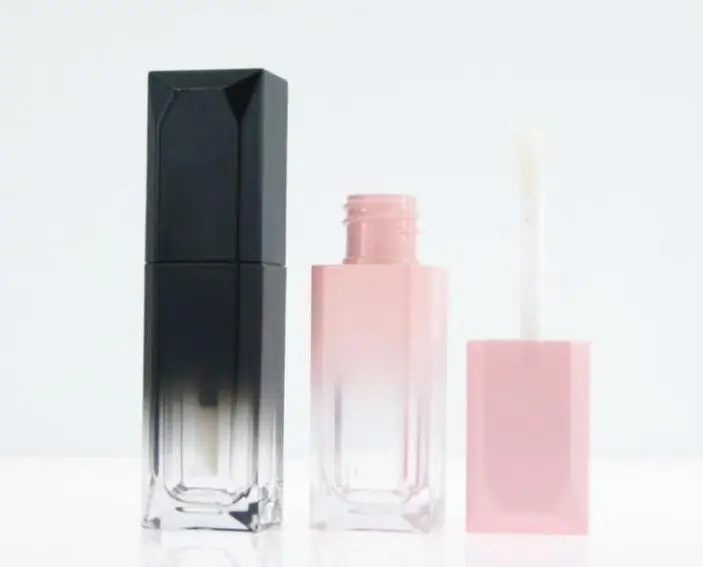 5ml Gradient Color Lipgloss Plastic Box Containers Empty Clear Lipgloss Tube Eyeliner Eyelash Container Mini Lip Gloss Split Bot