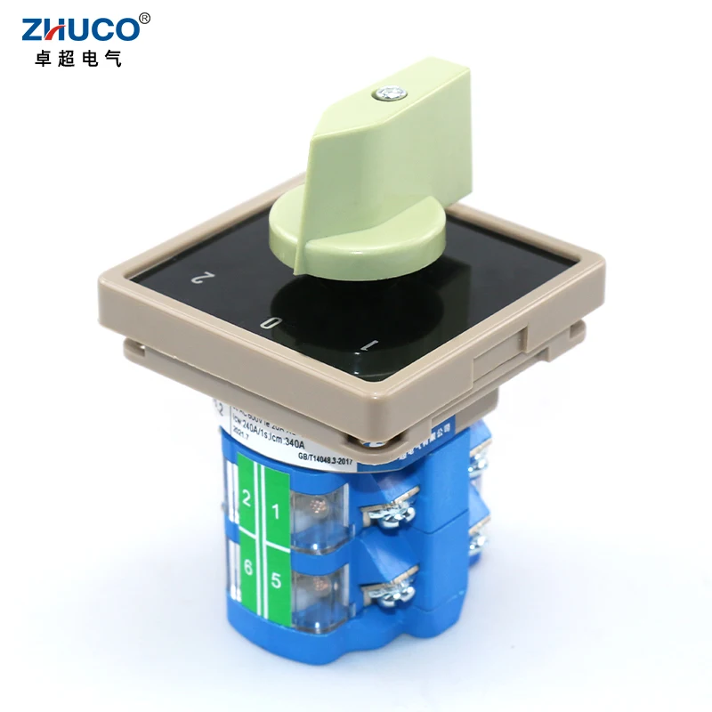 ZHUCO SC-68/0306.2 25A 1-0-2 Three Position Two Phase Change Over Switch Transfer Multistage Selector Rotary Cam Switch