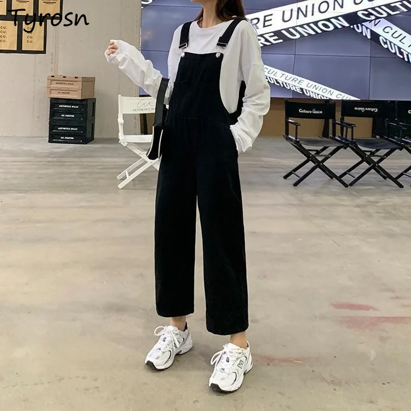 

Jumpsuits Women Solid Retro Japanese Style Streetwear Denim Suspenders Trousers Harajuku Stylish Hip Hop Straight Overalls Teens