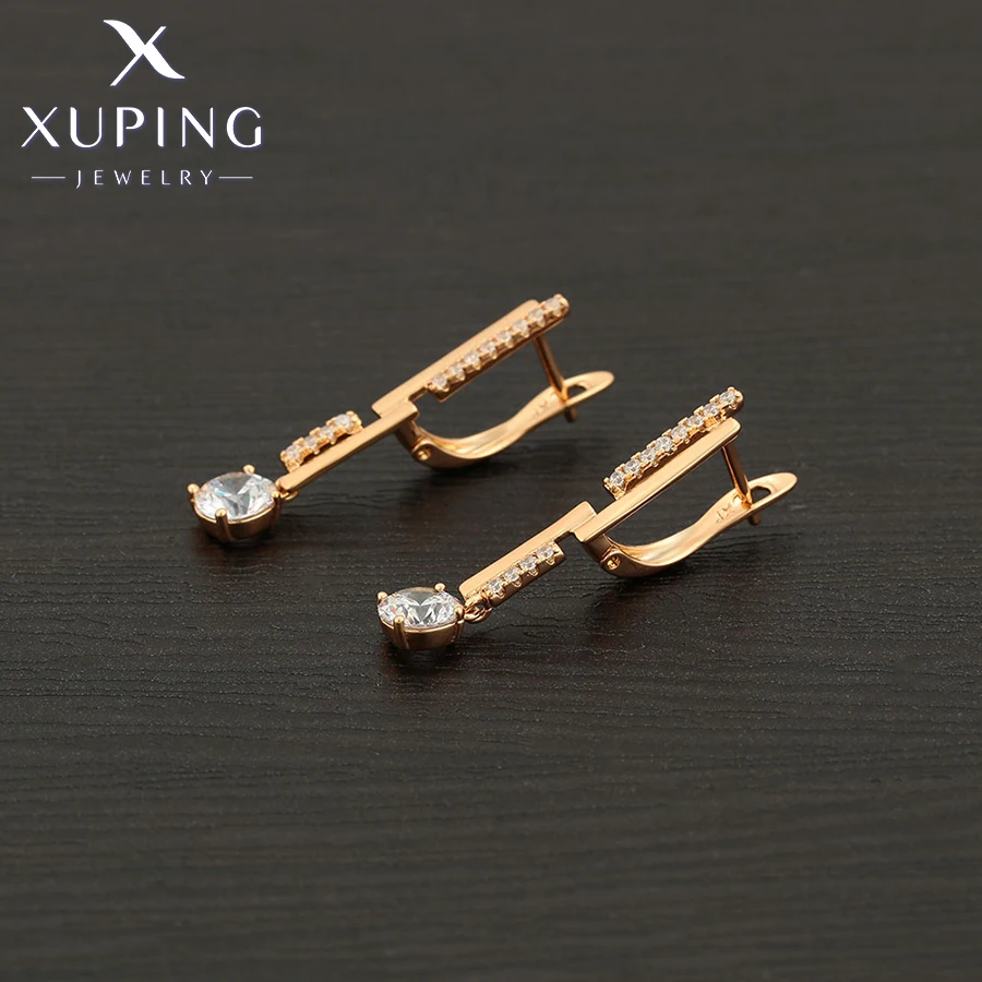 Xuping Jewelry Fashion Simple Square Stone Gold Color Earrings for Women Girl Party Gift S00137167