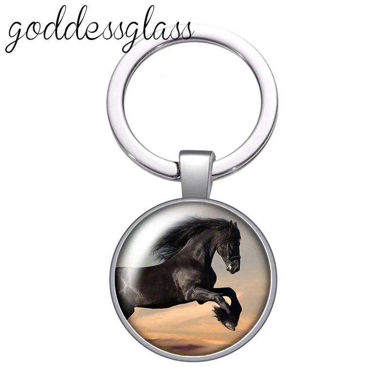 Love animals Cute Horse Hedgehog Alpaca zebra Pig glass cabochon portachiavi borsa portachiavi per auto portachiavi con ciondoli portachiavi regali