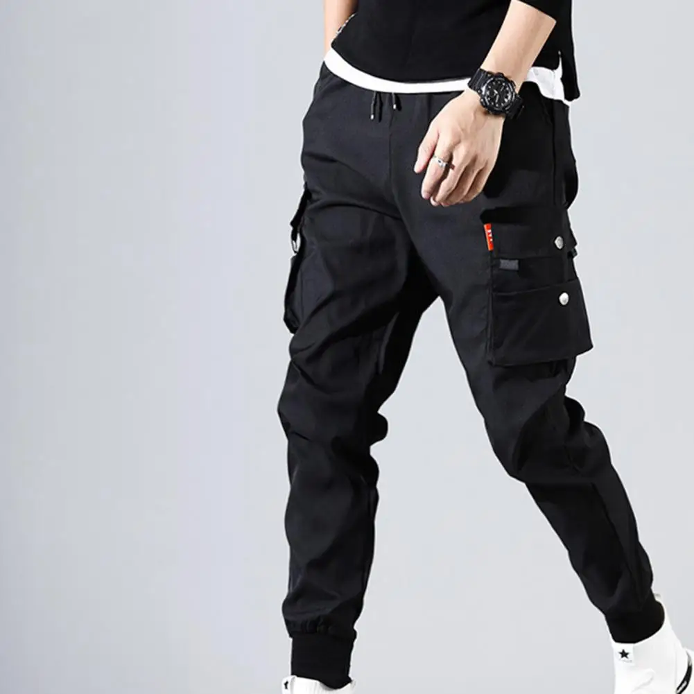 Pantalon cargo multi-poches pour hommes, pantalon de survêtement coupe skinny, jogging hip hop, jogging harem, fjMen, 2022