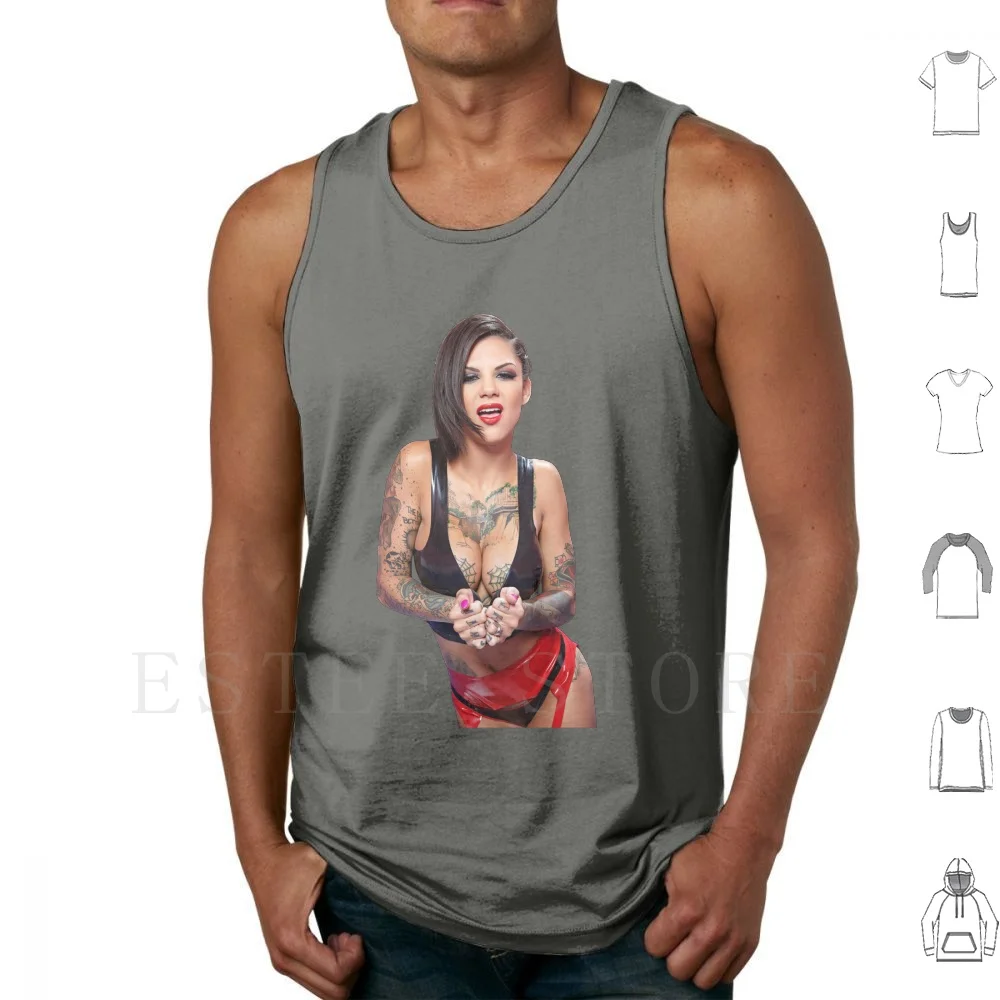 Bonnie Rotten tatoué rouge à lèvres débardeurs gilet Bonnie Rotten MILF butin seins Sexy gros seins coquins chaud MILF grand