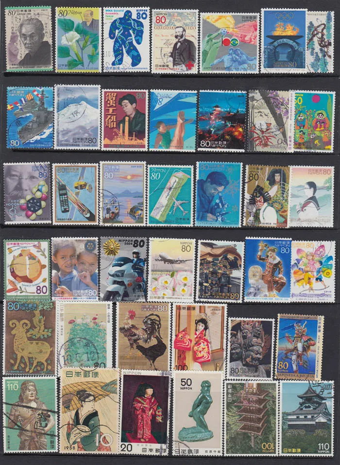 50Pcs/Set Japan Stamp All Different NO Repeat with mark Postage Stamps for Collecting