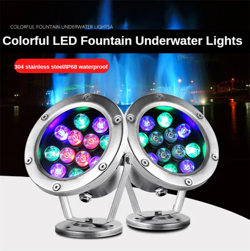 Waterfall Pool Decor  Dive Light  Pond Light  Fish Tank Light Submersible Led Ip68 Waterproof Colorful Pool Light 12v 24v 3w 6w