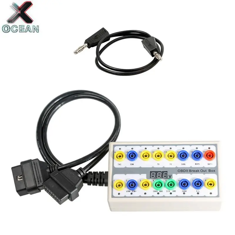 

Professional Auto Car OBD 2 Break Out Box OBD2 Breakout Box OBD OBDII Protocol Detector Diagnostic Connector Detector