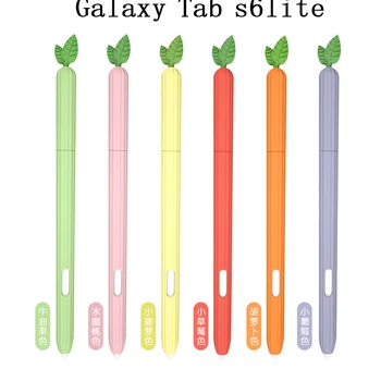 삼성 갤럭시탭 S6 Lite용 필통 커버, 타블렛용 다채로운 커버, S7 FE S8 플러스 S9 펜백, 미끄럼 방지 보호, 실리콘 슬리브 