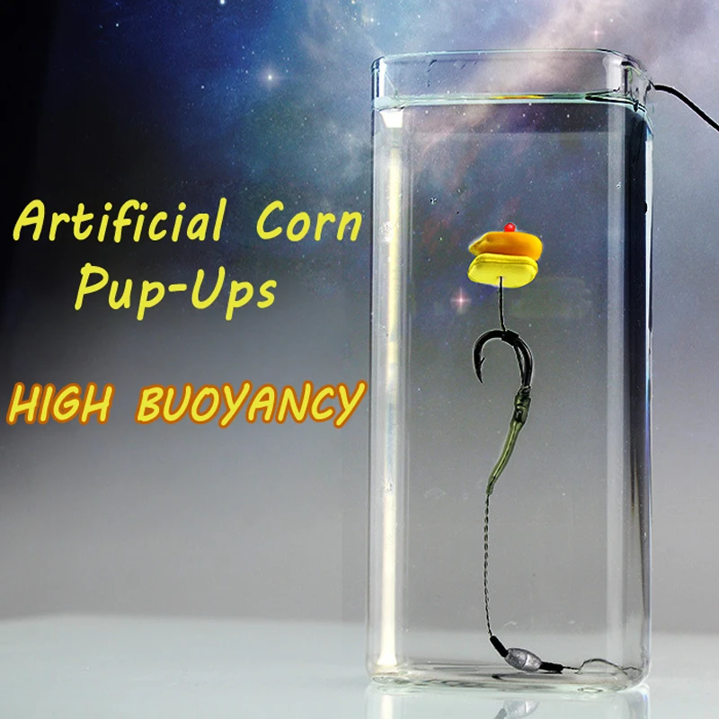 50pcs/Bottle Fake Maize Baits Floating Artificial Corn Pop Up Carp Fishing Pop-Up Hair Rig Foam Baits