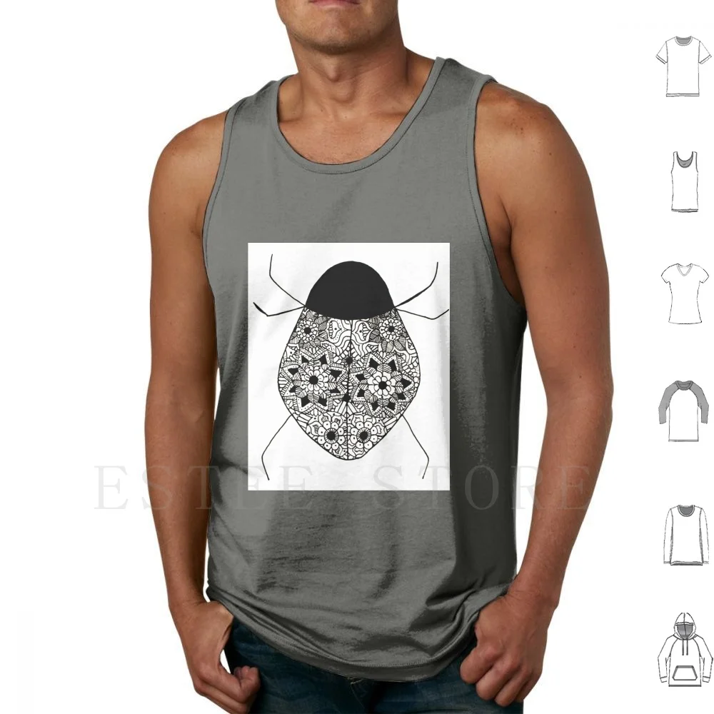 Ladybird Mandala Design Tank Tops Vest Sleeveless Ladybird Lady Bird Pattern Mandala Zen Zendoodle Zen Art Doodle