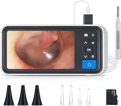 4.5 inch Screen Digital Otoscope 3.9mm Ear Wax Removal 1080P HD Ear Endoscope Camera with 6 LED 32GB Card Support Photo Video