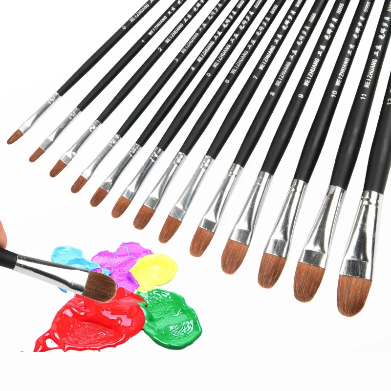 

Art Paint Brush Oil Watercolor Gouache Painting Brush Pinceles 13pcs/Set Para Acrilico Y Oleo Nylon Painting Brushes Art Supply