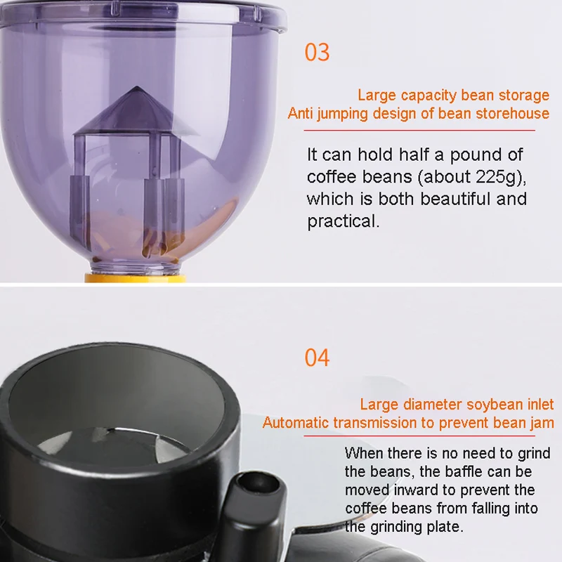 Moulin à café électrique ménager, 110V/220V, 10 fichiers, ajustable, automatique, pour herbes, noix, haricots, appareil de broyage, N520