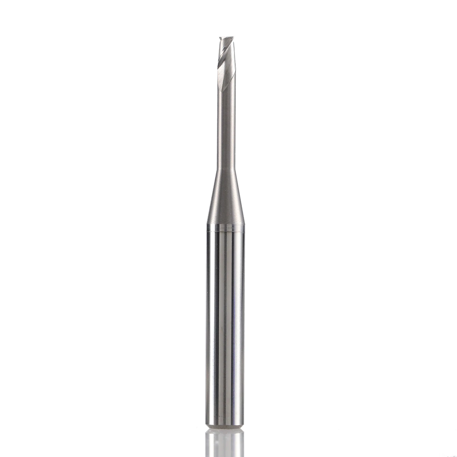 NM-2EP de acero de tungsteno para fresadora cnc, herramientas de corte con revestimiento de cuello largo cuadrado, 2 ranuras, para aleación de cobre y aluminio