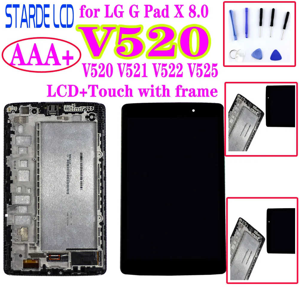 

8.0'' for LG G Pad X 8.0 / V520 V521 V522 V525 LCD Screen Touch Screen Digitizer Full Assembly with Frame