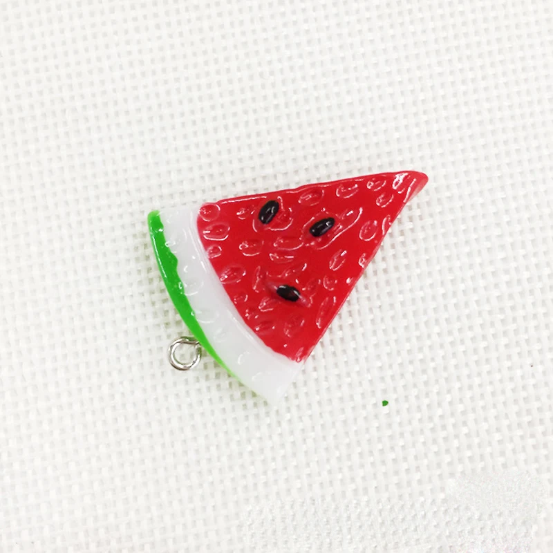 10pcs/pack Fruit Watermelon Resin Charms for Earring Keychain Necklace Pendant Jewlery Oranment Finding DIY Phone Charms Craft