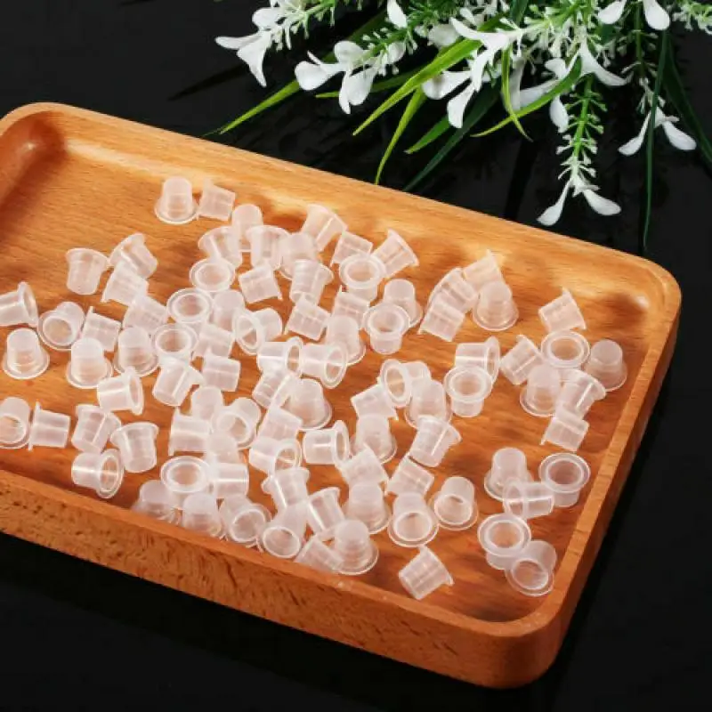 100/200/300PC tappi per tatuaggio trasparenti usa e getta tazze per inchiostro trucco pigmenti tappi per inchiostro tazze grandi medie di piccole dimensioni