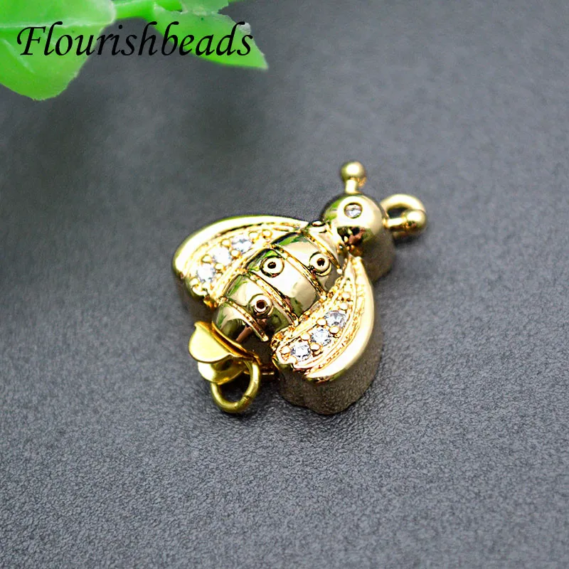 Nickle Free CZ Beads Paved  Bee Butterfly Shape Clasps Connector for DIY Jewelry Making Supplies 10pcs/lot