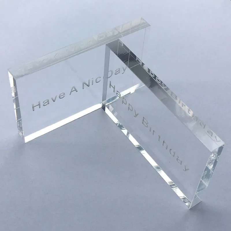 Clear Acrylic Sheet Memorial Plaque Plates Decor Rectangle Block A Gift Card Birthday Letters Acryl Display 2pcs/Lot 8.5*5.4*1CM