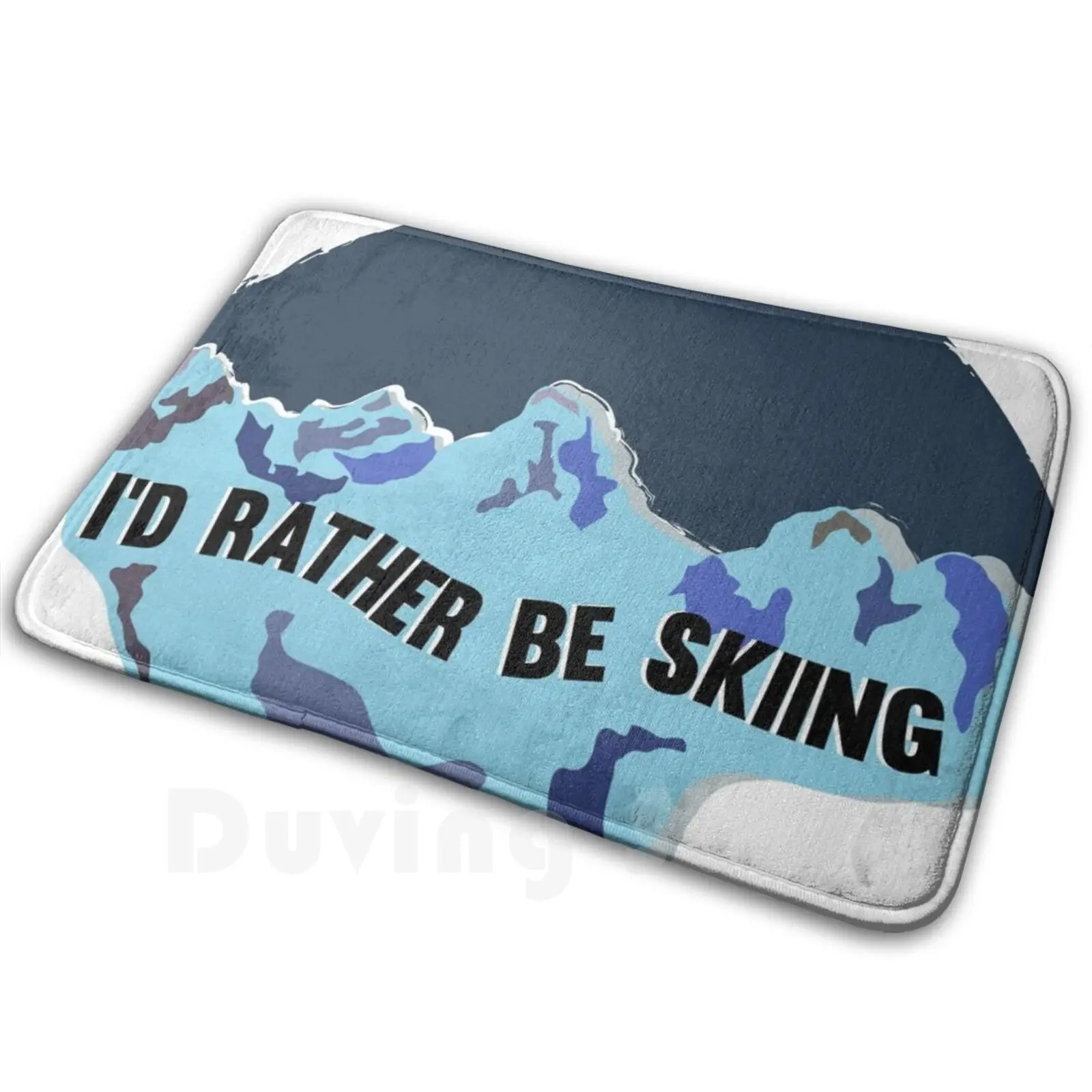 Skiing : I'd Rather Be Skiing-Bold Mountains Carpet Mat Rug Cushion Soft Mountain Id Rather Be Skiing Ski Skier