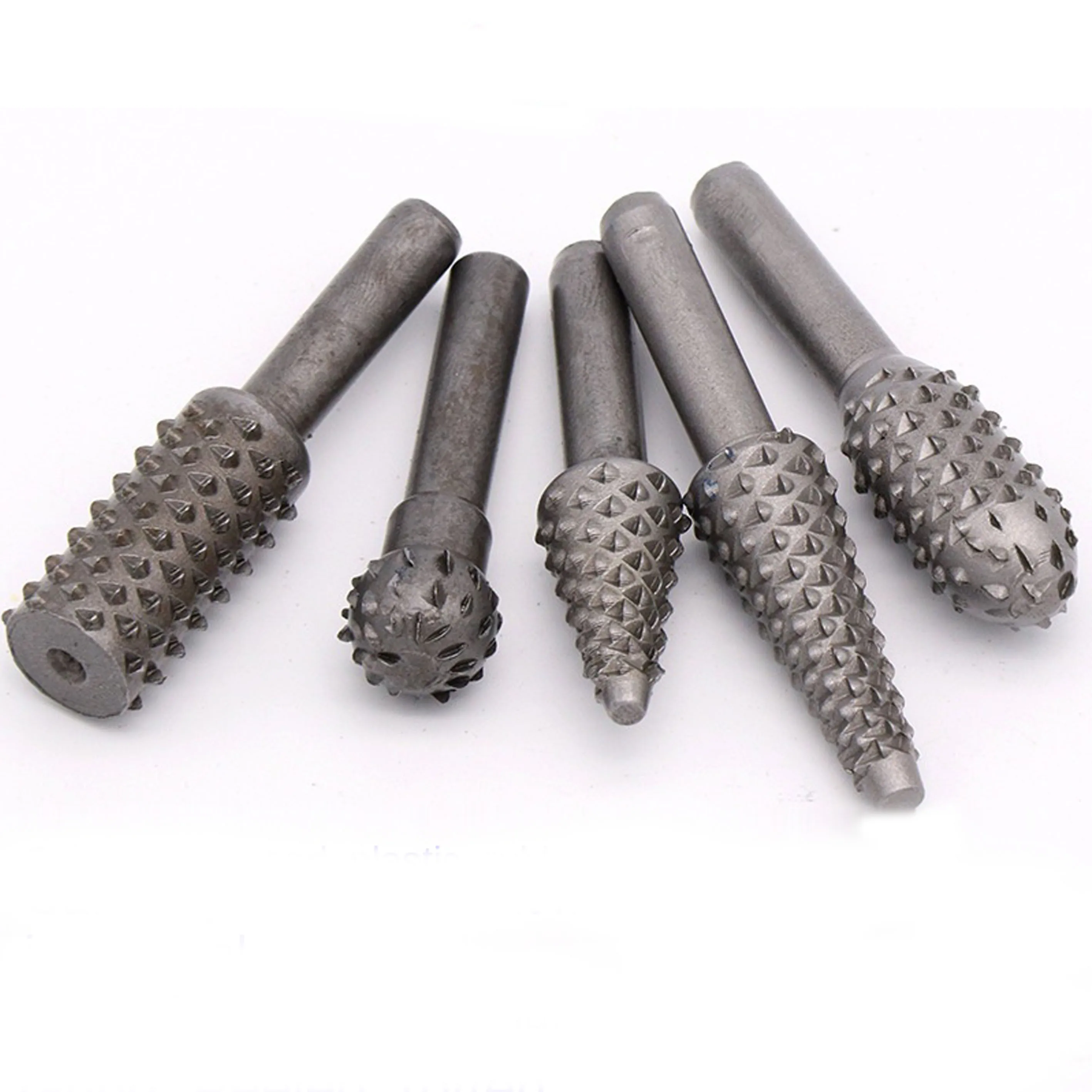 5PCS Steel Rotary File Drill Bits For Wood Carving 6MM Shank Jewlry Grinding Tools