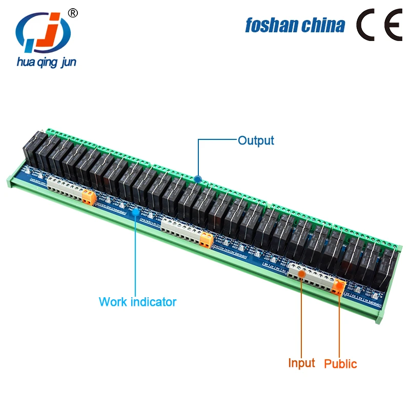 Huaqingjun 24-канальный релейный модуль 16A SPDT DC24V G5RL-1-E Электромагнитные реле для расширения ПЛК