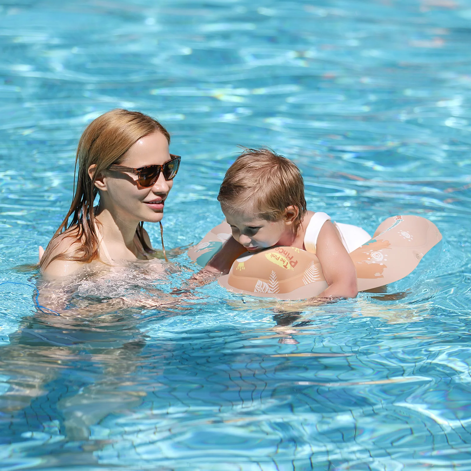 Boia de natação infantil inflável com dossel, acessórios para piscina, natação para bebês, brinquedos aquáticos para o verão