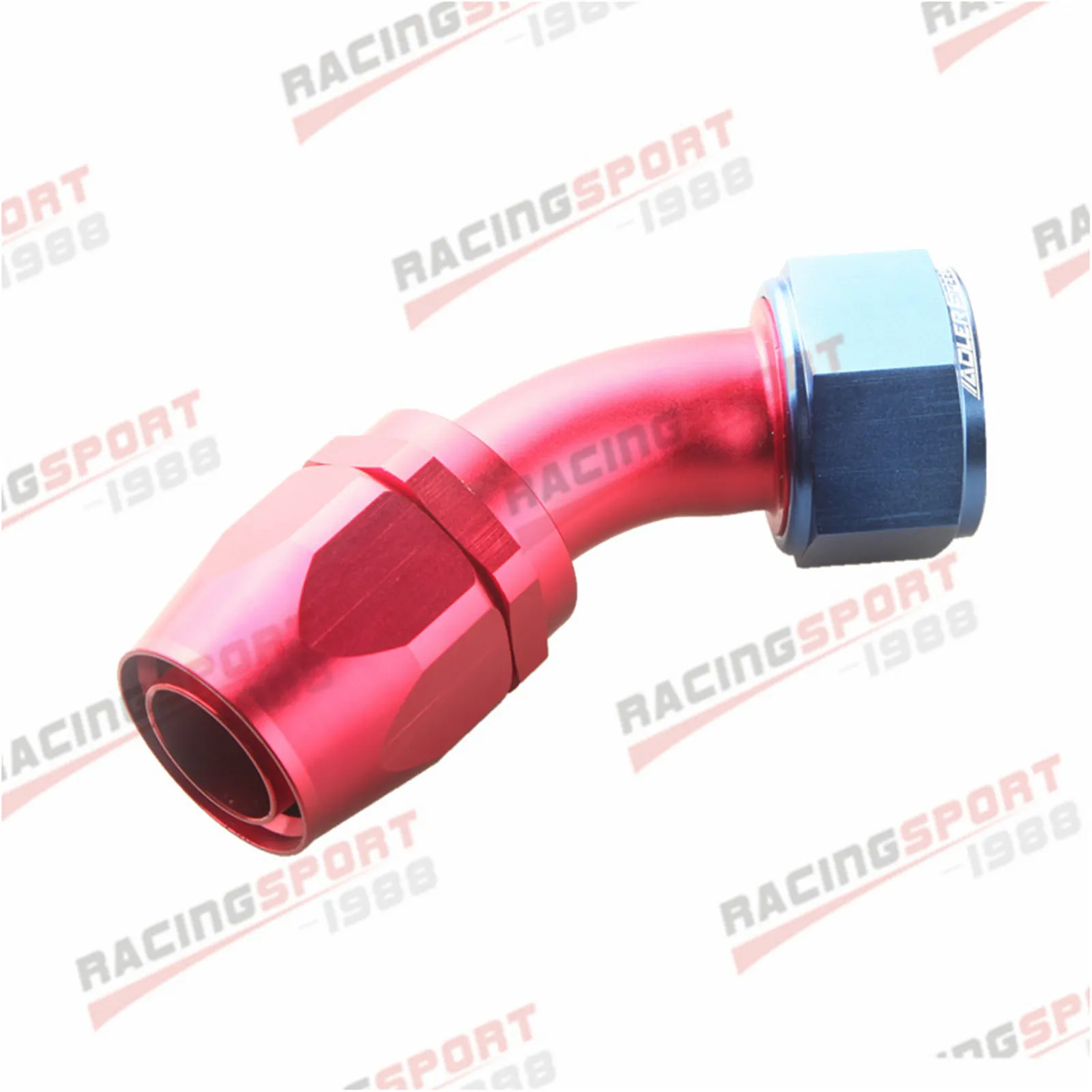 

45 Degree 20AN AN-20 Swivel Fuel Oil Hose Fitting Adaptor Aluminum Red/ Blue