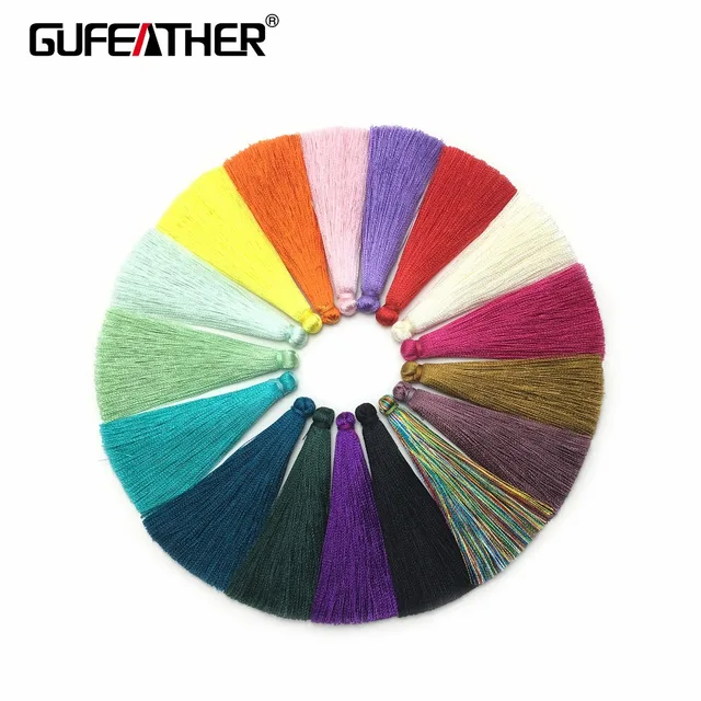 GUFEATHER L24/6,5 CM/borla de seda/accesorios de pendientes/accesorios de joyería/accesorios de joyería diy/fabricación de joyería diy 10 unids/bolsa