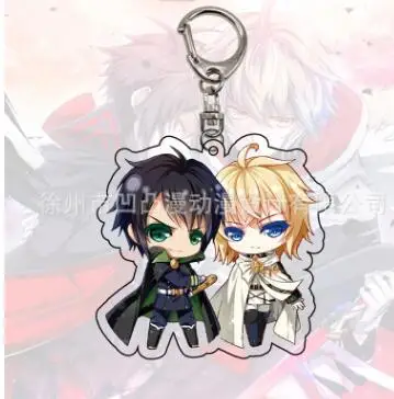 1pc Animated Seraph of the end Yuichiro Hyakuya Hiiragi Shinoa key chain acrylic pendant double side Keyrings