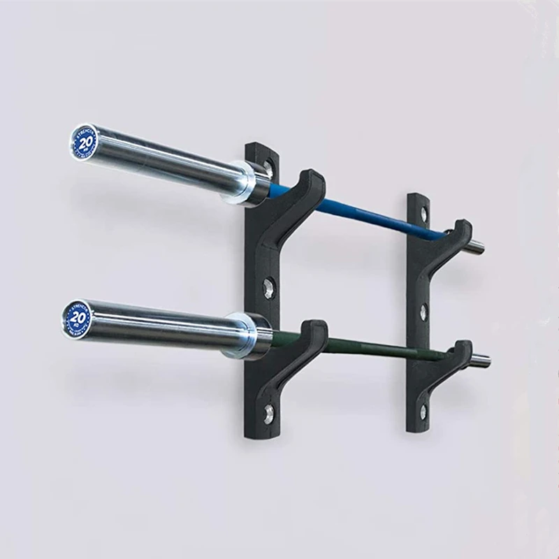Horizontal Wall Mounted Barbell Rod Holders 2 Bar Storage Frame Barbell Dumbbell Storaged Rack Space Saving Wall Bracket