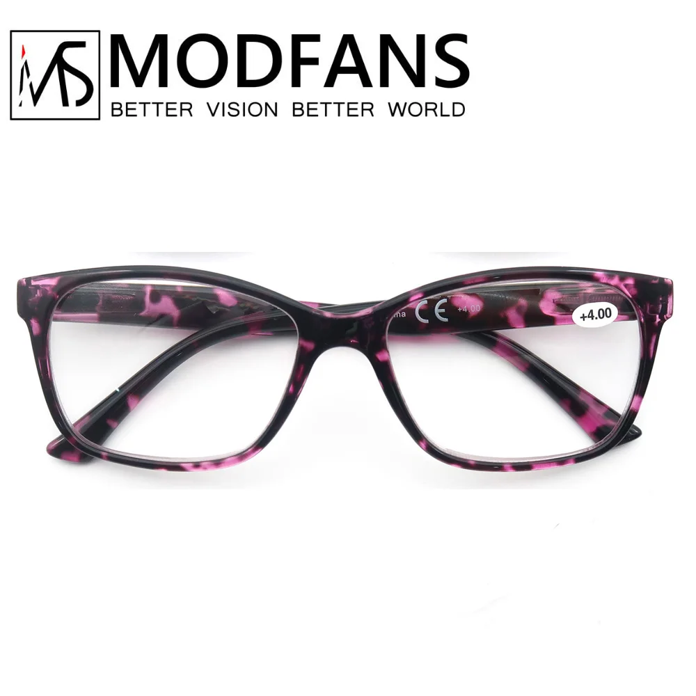 Modfans Men Reading Glasses For Reader Women Square Colorful Fashion Frame Plastic Material Comfortable To Wear Eyeglass