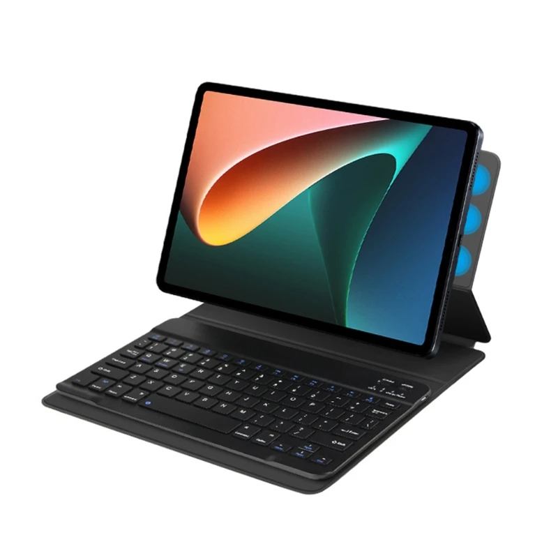 キーボードケースxiaomi miパッド5pro/miパッド5タブレットbluetooth対応ワイヤレスキーボードw/タッチパッド & レザーカバー