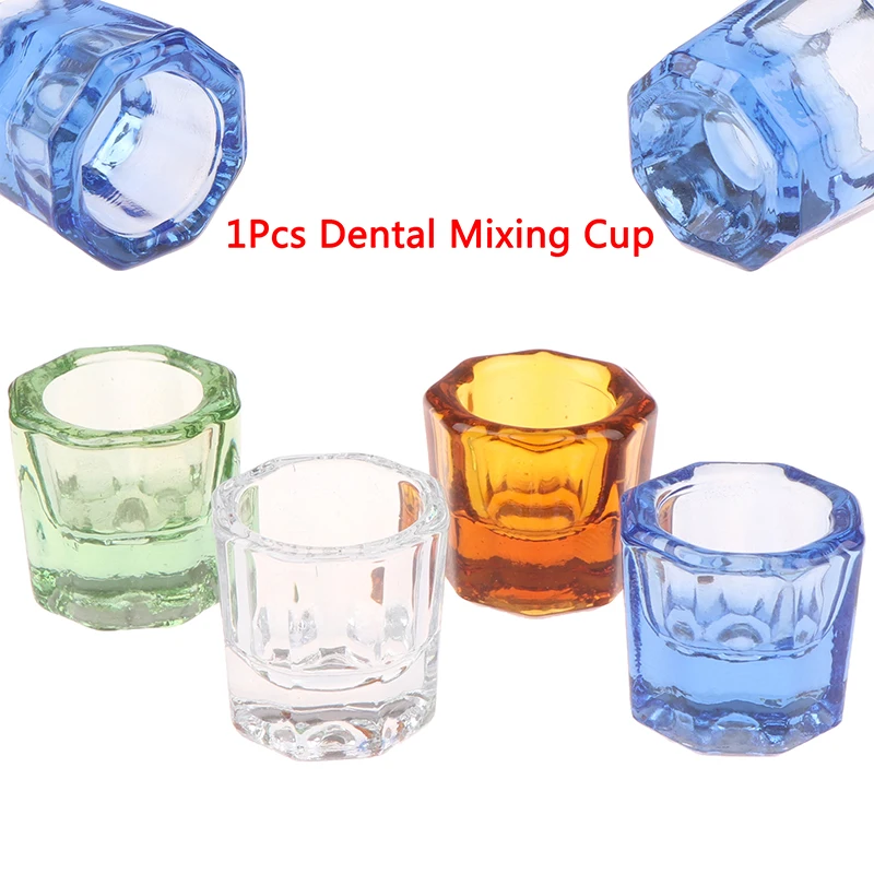 

1PCS Dentistry Mixing Bowls Glass Dish Household Octagonal Cups Reconcile Cup For Dental Lab 4 Colors