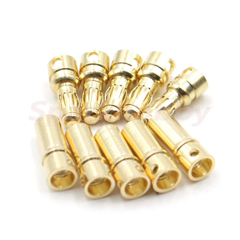 10PCS/5Pairs Amass Banana Plug 2.0mm 3.5mm 4.0mm Female Male Connectors Bullet Gold Plated Copper Head RC Drone Airplane Parts