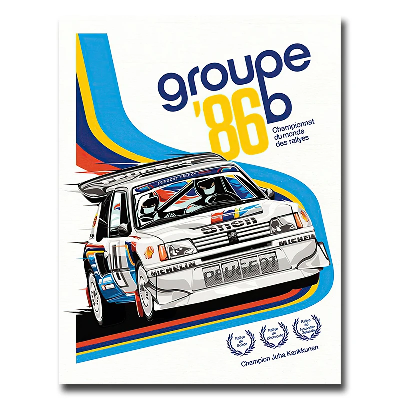 Groupe 86 Racing Car Poster Canvas Painting Poster Print Wall Art Picture For Living Room Home Decor Frameless