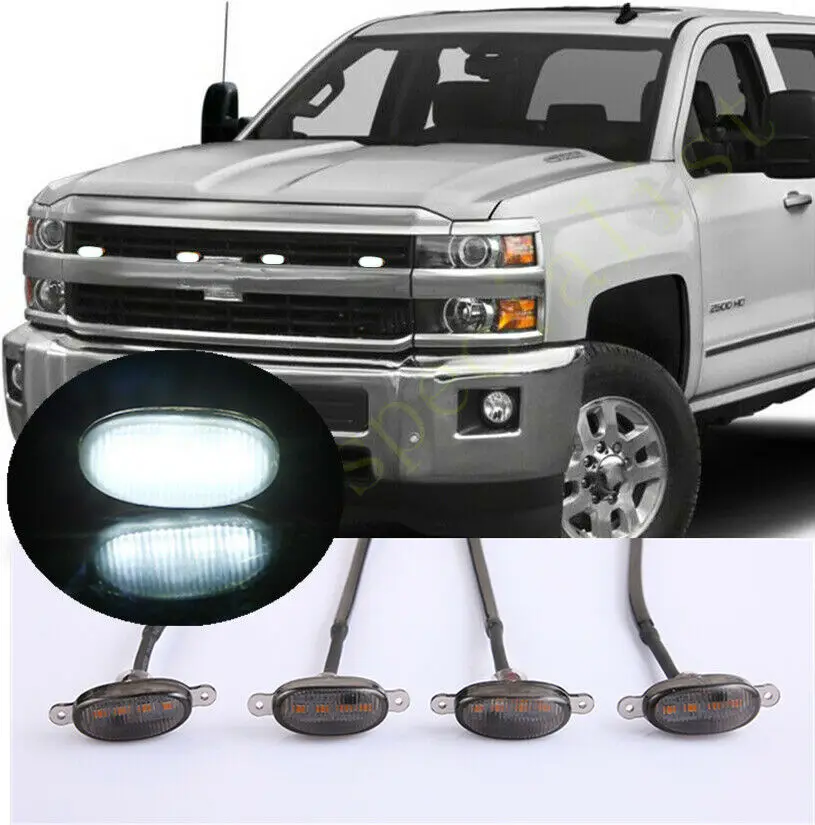 Fit For Chevrolet Silverado 2500 HD 15-19 LED Car Front bumper Grille LED White Light Raptor Style Light Kit Decor W/ Wire Speed