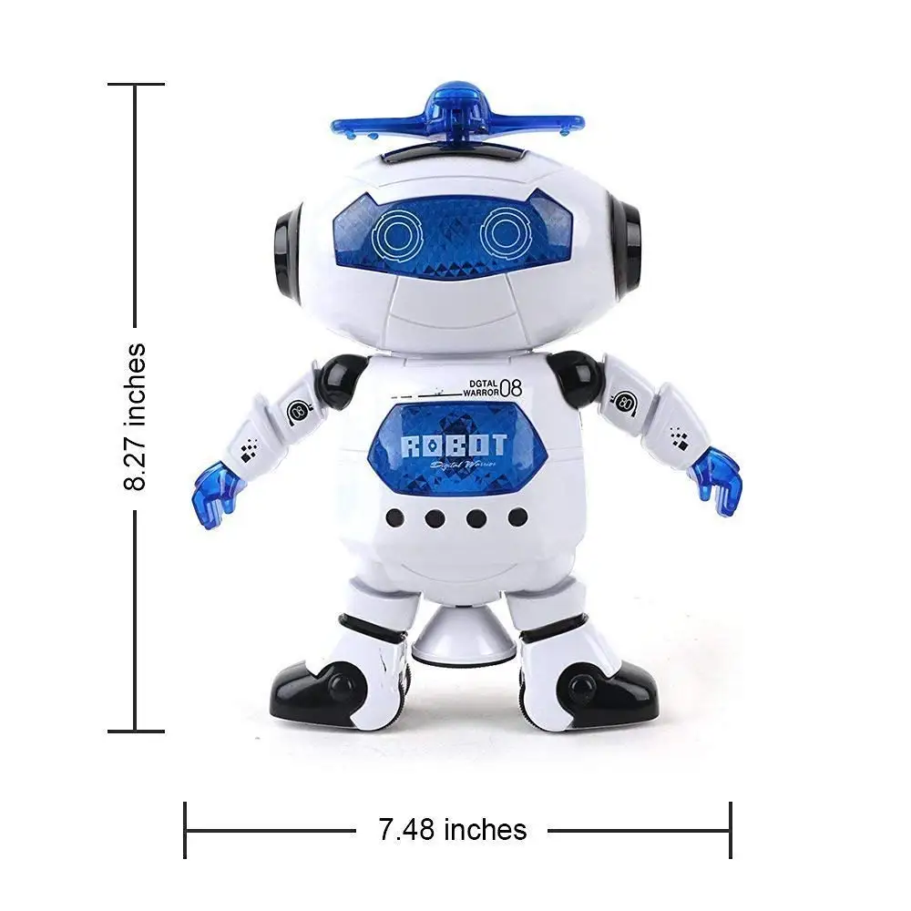 Hot 360 przestrzeń obracanie inteligentny taniec astronauta Robot muzyka LED Light elektroniczny Walking śmieszne zabawki dla dzieci prezent urodzinowy dla dzieci