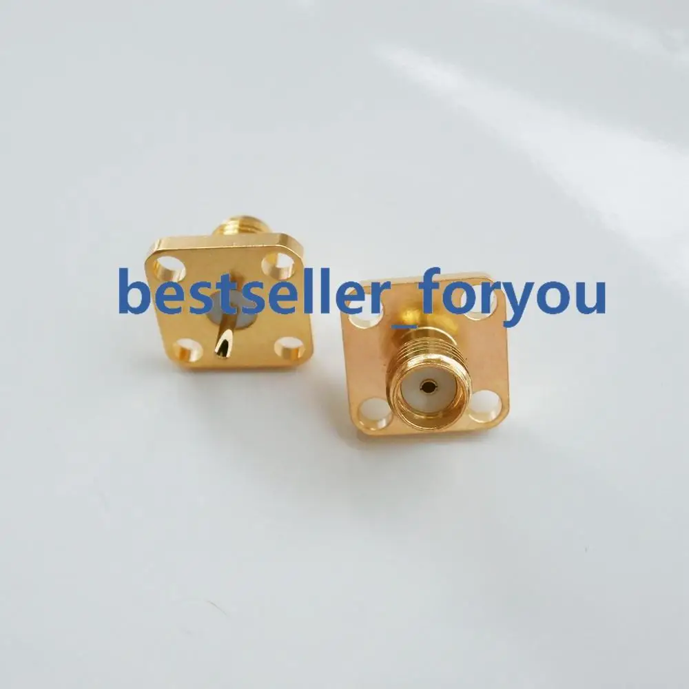 5Pcs SMA Female 4-hole Panel Mount Flange RF Coax Connector With Solder Cup