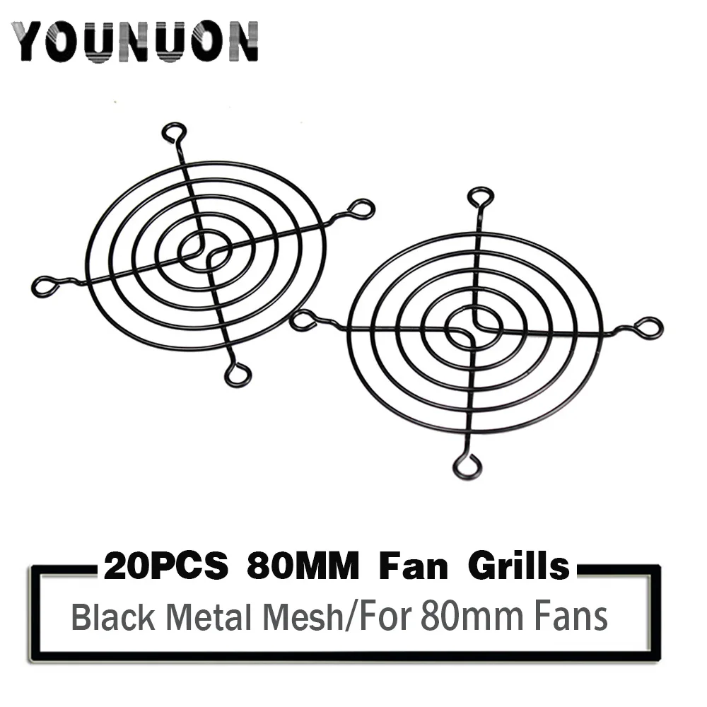 

20 Pieces 80mm Fan Grills 80x80mm Metal Protector For 80mm Fans Computer Case Iron Mesh for Fan Protection