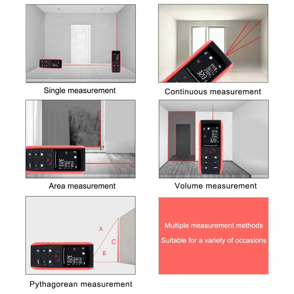 Niveau Laser numérique 40M 60M 80M 100M, distancemètre, règle précise, Laser de mesure de Distance, outils de Test
