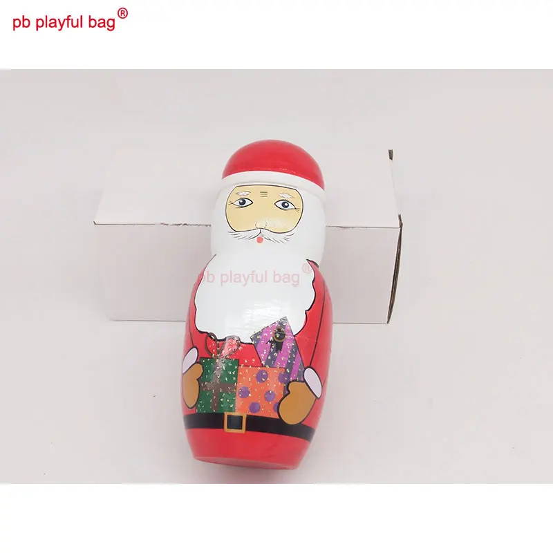 PB Playful bag Five story Santa Claus Snowman Russian dolls lovely wooden children's toy set craft gift home decoration HG24