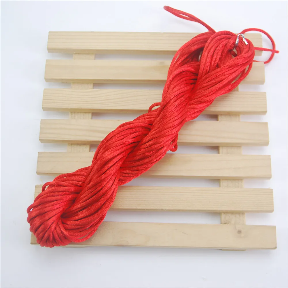 Multi 2mm  20M/pcs Kumihimo Nylon Cord Chinese Knot Cord Rattail Satin Braided String DIY Cords Jewelry Making Beading Rope ds5